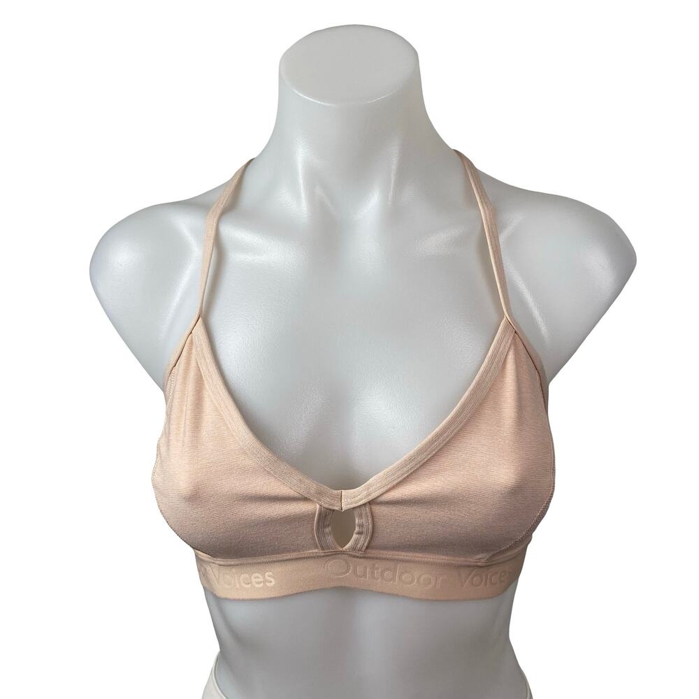 Outdoor Voices Steeplechase Pink Racerback Yoga Athletic Sports Bra Crop Top S